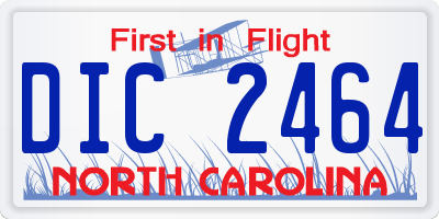 NC license plate DIC2464
