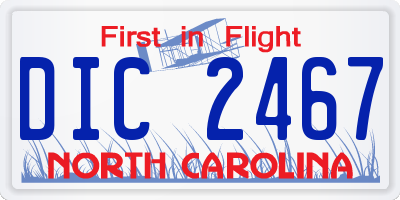 NC license plate DIC2467