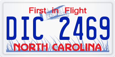 NC license plate DIC2469
