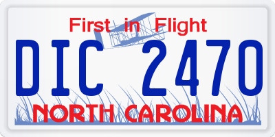 NC license plate DIC2470