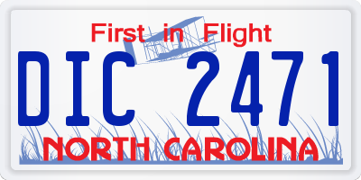 NC license plate DIC2471