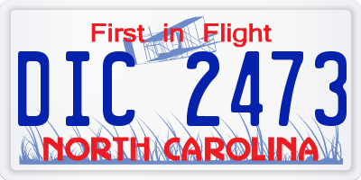 NC license plate DIC2473