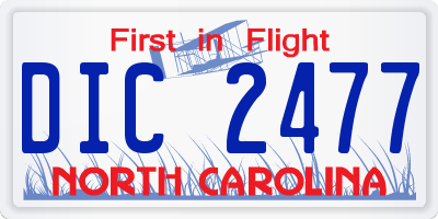NC license plate DIC2477