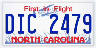 NC license plate DIC2479
