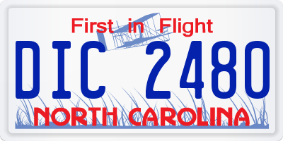 NC license plate DIC2480