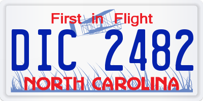 NC license plate DIC2482