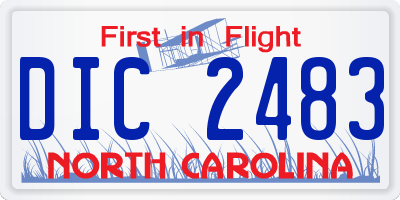 NC license plate DIC2483