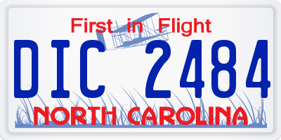 NC license plate DIC2484