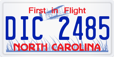 NC license plate DIC2485