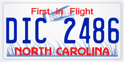NC license plate DIC2486