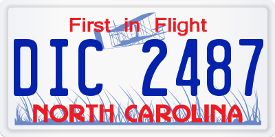 NC license plate DIC2487