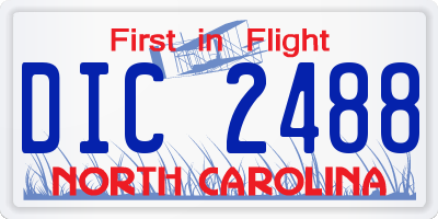 NC license plate DIC2488