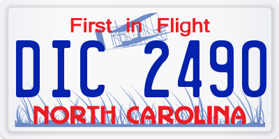 NC license plate DIC2490