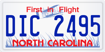 NC license plate DIC2495