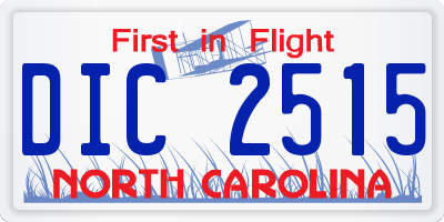 NC license plate DIC2515