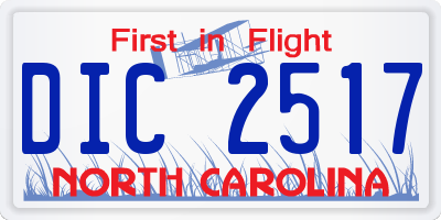 NC license plate DIC2517