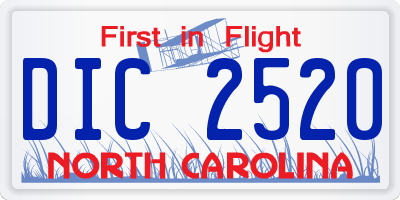 NC license plate DIC2520