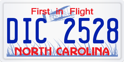 NC license plate DIC2528