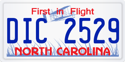 NC license plate DIC2529