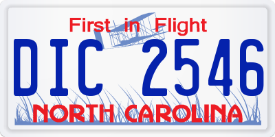 NC license plate DIC2546