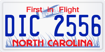 NC license plate DIC2556