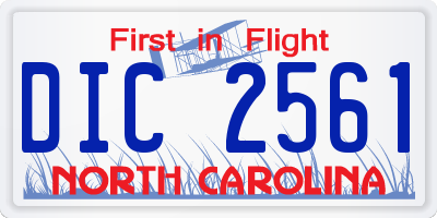 NC license plate DIC2561