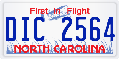 NC license plate DIC2564