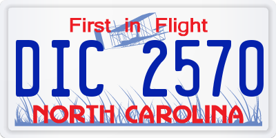 NC license plate DIC2570