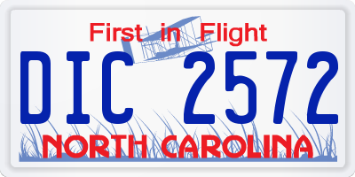 NC license plate DIC2572