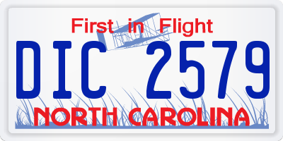 NC license plate DIC2579