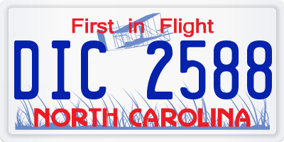 NC license plate DIC2588