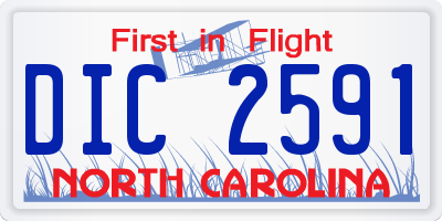 NC license plate DIC2591