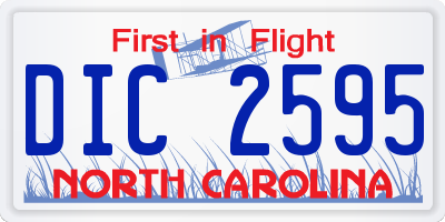 NC license plate DIC2595