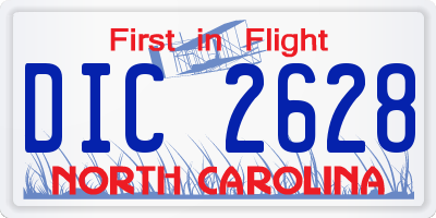 NC license plate DIC2628