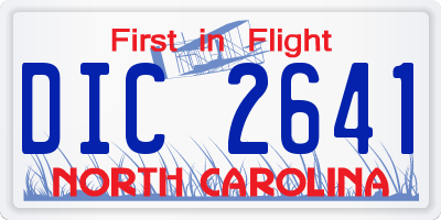 NC license plate DIC2641