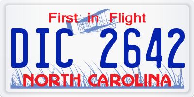 NC license plate DIC2642