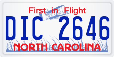 NC license plate DIC2646