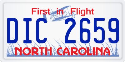 NC license plate DIC2659