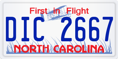 NC license plate DIC2667