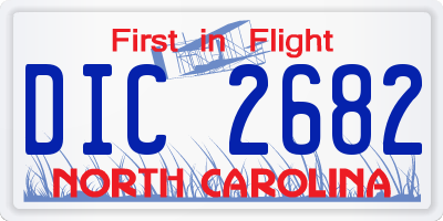 NC license plate DIC2682