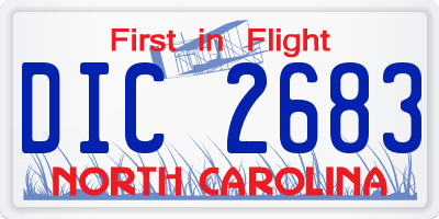 NC license plate DIC2683