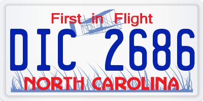 NC license plate DIC2686