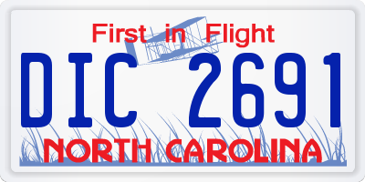 NC license plate DIC2691