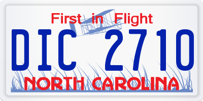 NC license plate DIC2710