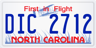 NC license plate DIC2712