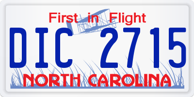 NC license plate DIC2715