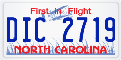 NC license plate DIC2719