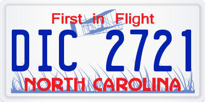 NC license plate DIC2721