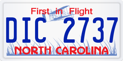 NC license plate DIC2737