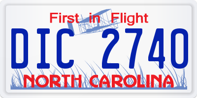 NC license plate DIC2740